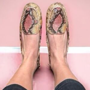 Jack Rogers Multi-Color Genuine Leather Millie Snake Embossed Moccasin Flats‎ 6